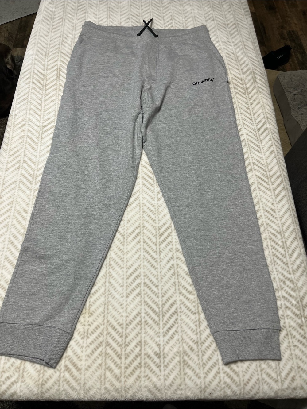Off-White Men’s Gray  Fleece Jogger Pants - Comfortable Casual Bottoms